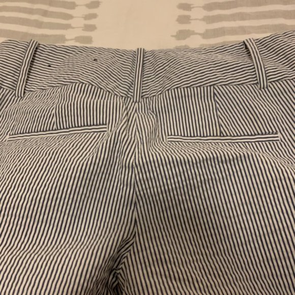 Ann Taylor Loft Marissa Cropped Petite pant; size 2; light gray and white stripe - Picture 3 of 9